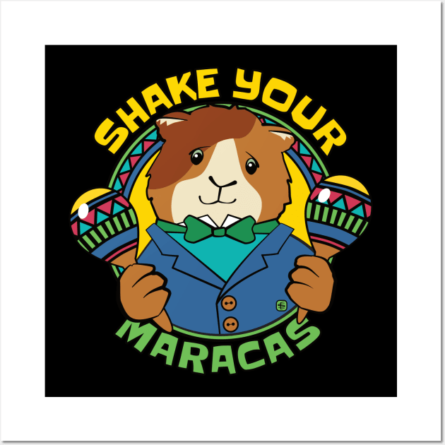 Shake Your Maracas Guinea Pig Wall Art by Sue Cervenka